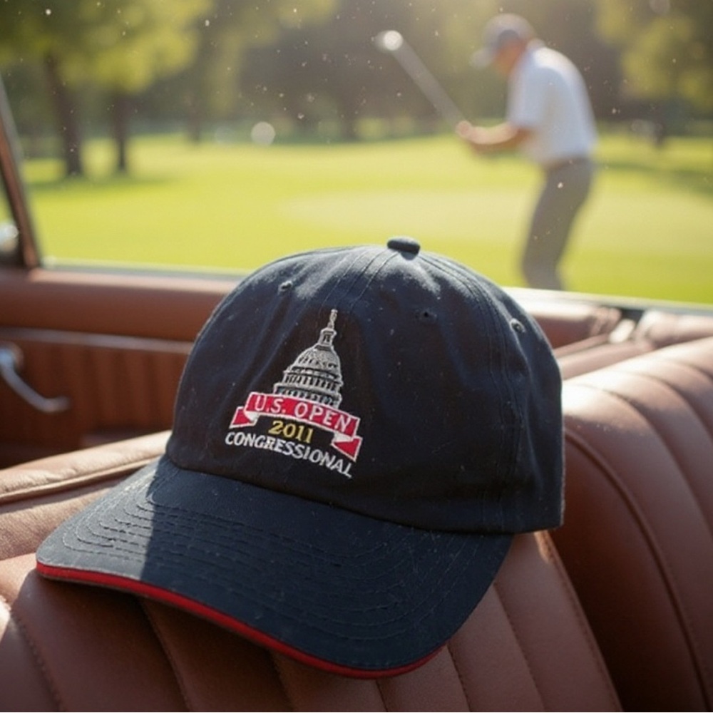 Strapback Golf Cap 2011 US OPEN CONGRESSIONAL hat Rory McIlroy Navy USGA